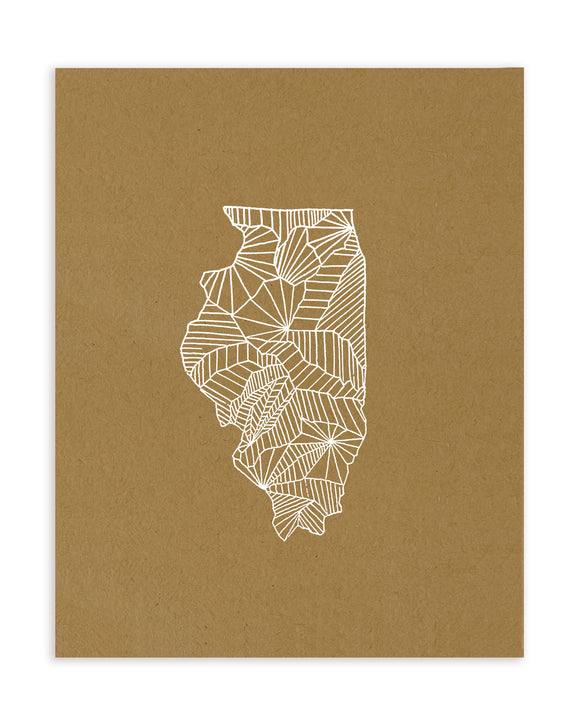 Illinois map | Art Print