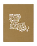 Louisiana map | Art Print