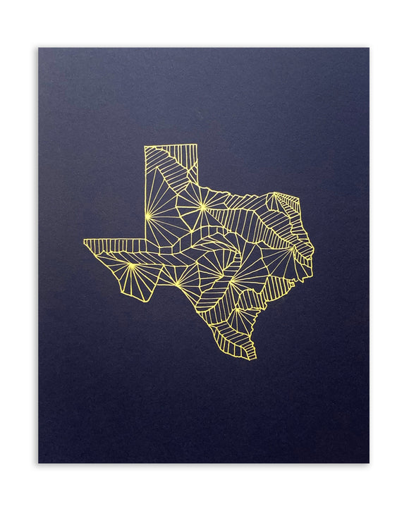 Texas map | Art Print