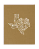 Texas map | Art Print