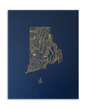 Rhode Island map | Art Print