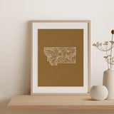 Montana map | Art Print