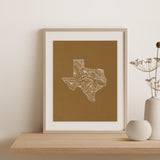 Texas map | Art Print